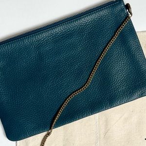 1951 Maison Francaise Blue Leather Clutch Purse Bag